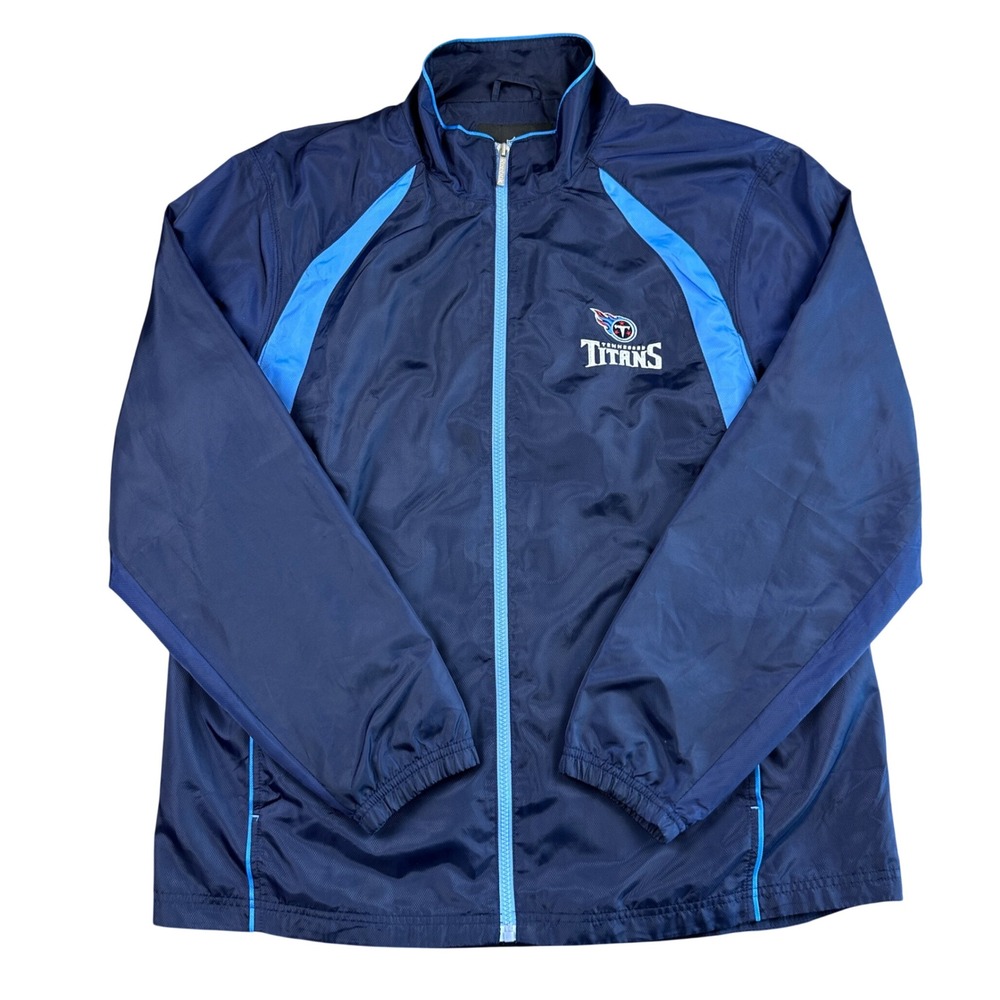 Reebok NFL Tennessee Titans Windbreaker Jacket Navy Blue Full Zip Mens Large